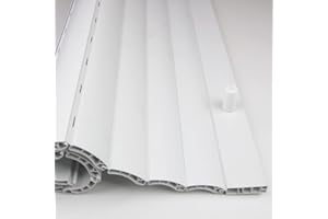 P T PERTONI TENDE Rollo Persiana Enrollable de Lama Curva 50mm PVC Blanco | Corte a Medida Gratis | PERTONI TENDE (200, 220)