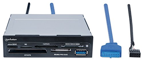 MANHATTAN Multi-Card Reader/Writer USB 3.0 3.5 Zoll Einbau 48-in-1 Unterstuetzt die meisten Kartenformate - 3