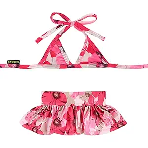 Fitwarm Stylish Pink Floral Pet Dog Bikini Swimming Dress Bathing Suit Summer Clothes, Pink, Small