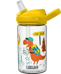 CamelBak eddy+ 14 oz Kids Water Bottle with Tritan Renew ?�� Straw Top, Dino Summer, LE