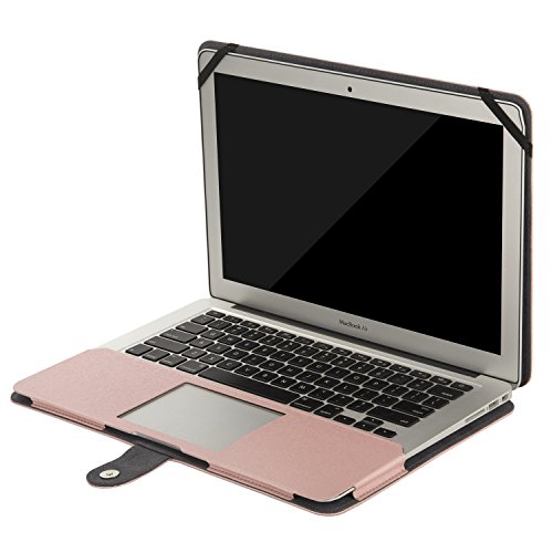 MOSISO MacBook Air 13 H  lle Case  Premium Qualit  t PU Leder Schlanke Schutzh  lle Tasche Cover f  r MacBook Air 13 Zoll  A1369   A1466   Rosa Silk