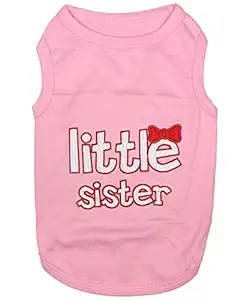 Parisian Pet Dog Cat Clothes Tee Shirts Little Sister T-Shirt, XS