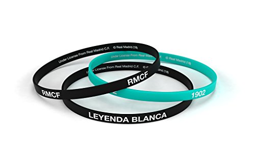 Pulsera Real Madrid Club de Fútbol Negra Esmeralda Estándar para Hombre, Pulsera de Silicona, Producto Oficial