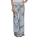 Produktbild OdeJoy Sommer Damen Blumen Gedruckt Kordelzug Breit Bein Hose Gamaschen Komfort Strand Keuchen Hohe Kordelzug Knöchellänge Hose Jeans  Beiläufig Kurz Keuchen Tarnung Hose (Grau, L)