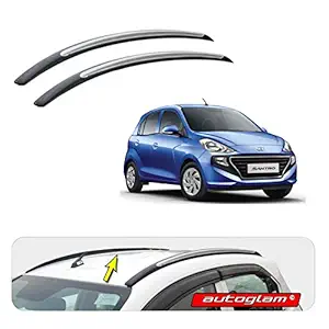 Autoglam Premium Qaulity ABS Roof Rails for Hyundai Santro 2019+ Black with Silver Color-Set of 2, Comes with Double Sided Tape, No