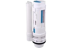 WITPOCE Válvula de drenaje de inodoro con doble botón, doble descarga de agua, cromada, para tanque de cisterna ideal