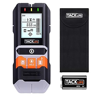 Tacklife Détecteur de Construction 4 en 1, Tacklife DMS05, Scanner Électronique de goujons/Détecter Métaux/Fils Électrique/Humidité/Studs en Bois dans Murs, Sols et Plafonds/Écran LCD Rétroéclairé