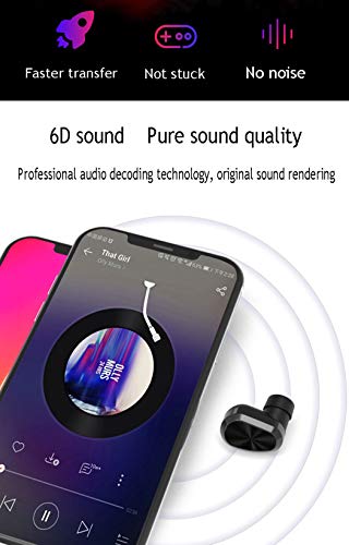 YXLYLL Echte drahtlose Ohrhörer Bluetooth 5.0 mit Mikrofon Ipx7 wasserdicht wirklich schnurlose kleine Kopfhörer, In-Ear-Bluetooth-Kopfhörer.-Blue