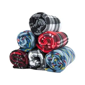 Arkwright Perro & Gata Throw Pet Blanket, Pack of 6 Soft Polar Fleece Blankets for Dogs and Cats (24 x 28 inch)