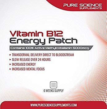 Pure Science Los parches transdérmicos de vitamina B12 metilcobalamina 5000 mcg - 6 semanas de suministro
