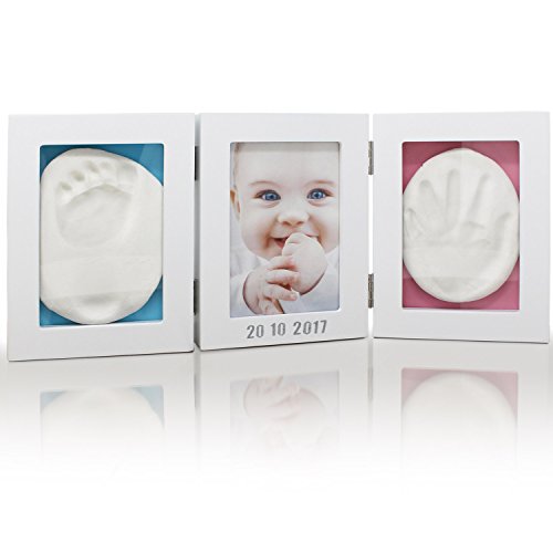 Amazy Bilderrahmen mit Abdruckset – Tolle Erinnerung an Ihr Baby mit Abdruck von Hand und Fuß