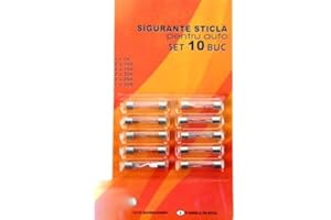 PHIL TRADE Set 10 Stück PKW Auto KFZ Glas Sicherungen Stabsicherungen Feinsicherung 5-30A