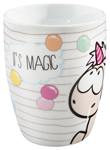 NICI Theodor and Friends Tasse en Porcelaine Licorne de Baleine Rainbow Bubble It's Magic, 8 x 10 cm, Porcelaine, Blanc, 10,5 x 11.7 x 8.3 cm