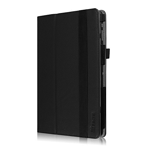 Fintie Trekstor SurfTab duo W1 Hülle Case – Slim Fit Folio Premium Kunstleder Tastatur Ständer Schutzhülle Cover Tasche mit Ständerfunktion für Trekstor SurfTab duo W1 Volks-Tablet WiFi / LTE 25,7 cm (10,1 Zoll), Schwarz - 8
