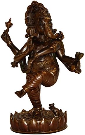 Buddha Ganesha Statue | Dancing Ganesha | Height 20cm | color: bronze | Decorative items for home and garden |