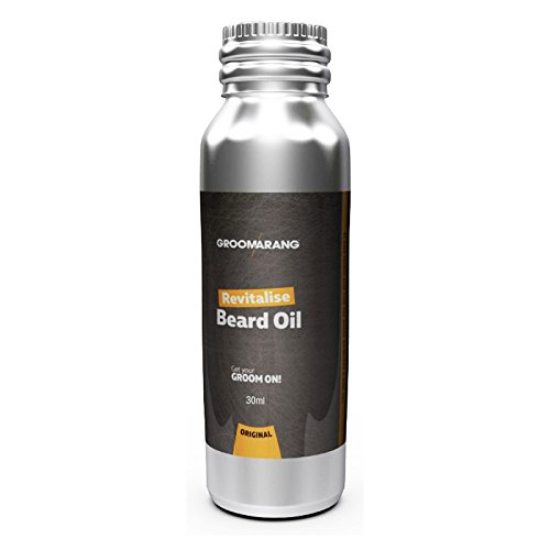 Groomarang Revitalise Beard Oil 30ml | Moisturiser & Conditioner For Soft Bearded Hair | 100% Natural, Organic & Vegan