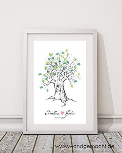 NEU wedding tree + Anleitung Fingerabdruckbaum Fingerprint tree Gästebuch