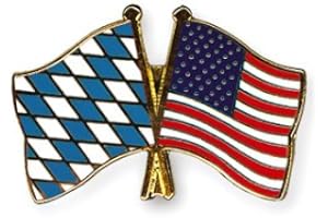 YANTEC PINS Yantec Freundschaftspin Bayern - USA Pin Anstecknadel Doppelflaggenpin