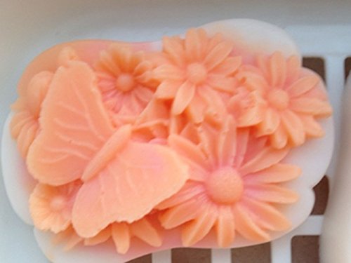 LC Butterfly Flower N095 Form Craft Art Silikon Seife Form Craft DIY, Seifengießform Kerze handgefertigt