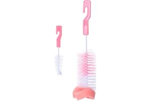 INCEPTION PRO INFINITE Cure-pipe - pinceau - nettoyant biberon - biberon - éponge - pack de 2 pièces - couleur rose - Idée cadeau pour Noël et anniversaire