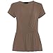 Produktbild Damen Flügelärmel Cross Wrap Über Vorne Überdimensional Bluse-oberteile Übergröße - Mokka - Clubwear Dinner Date Hüftlang, S-M, 36-38