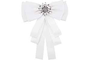 XUMIN 1 pièce pour femmes et filles avec ruban en strass, ruban pré-noué, noeud papillon, broche vintage, cravate pour chemise, robe, décoration pour accessoires de mariage (noir)