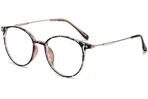 NYXPHY Modische Blaulichtfilter Kurzsichtige Brille für Damen Herren Leichte TR90 Metall Kombination Fernbrille Myopie Computer mit ovalem