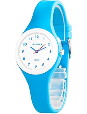 Schlichte analoge XONIX Armbanduhr für Damen Kinder Licht WR100m, A34J8F9/1