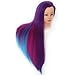 Training Head Hairdressing Mannequin Manikin Doll Multicoloured 100% Synthetic Fiber Hair (Table Clamp Holder Included) ESACH2P