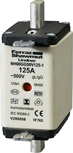 Mersen NH-ZERO-Sicherungseinsatz NH00GG50V125-1 125A,Gr.00,AC500V NH-Sicherungseinsatz 8430399001319