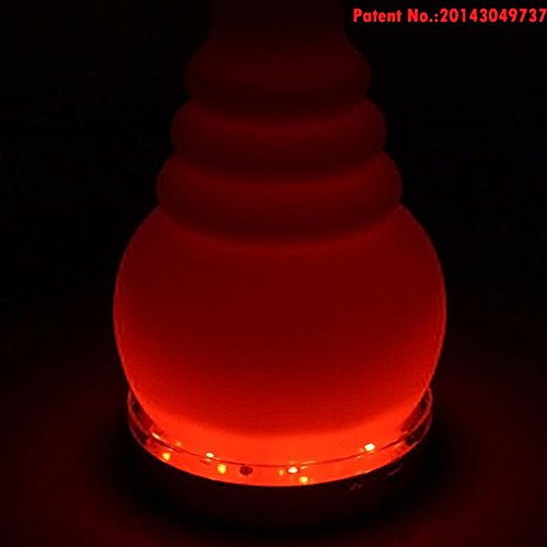 Kitosun Shisha LED Untersetzer Base Lights Effekt Licht für Wasserpfeife 15CM Durchmesser, 3.5CM hoch, 19pcs Mehrfarben LED-Lichter, nachladbar, ferngesteuert - 5