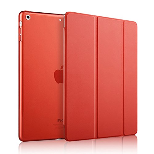iPad mini Hülle, Toeoe iPad mini 1 2 3 Auto Aufwachen / Schlaf Funktion Schutzhülle mit Lichtdurchlässig Rückseite Abdeckung und Eingebautem Magnet für iPad mini 3/2/1 (Rot) - 4