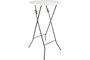 OXEO Table mange debout pliable diamètre 60cm hauteur 110cm - Table haute pliante de bar - Plateau résine Structure Acier laquée