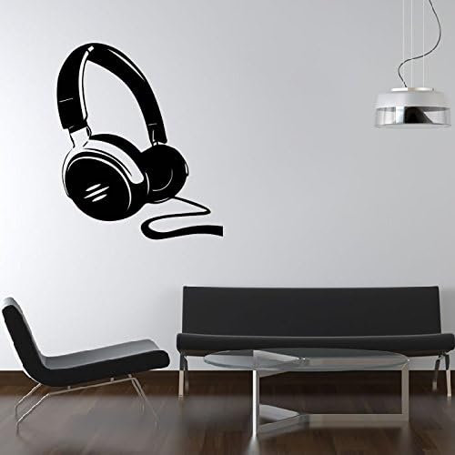 Headphones Silhouette Wall Sticker Music Wall Decal Art available in 5 Sizes and 25 Colours Medium Royal Blue