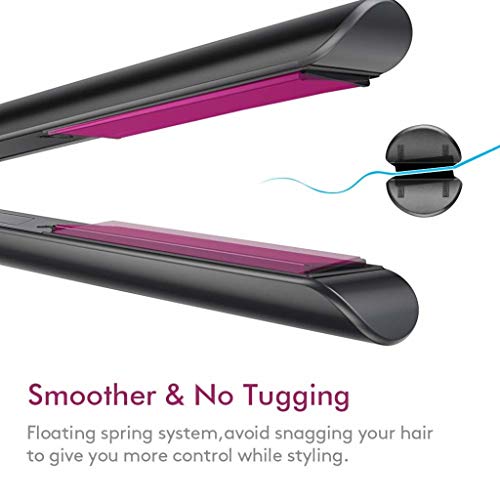 Hair Straighteners  Flat Iron For Hair Styling 2 In 1 Ceramic Plate Curling Iron With Rotating Adjustable Temperature And Salon High Heat 120-230     - Grey