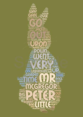 Peter Rabbit Word Art Book Quote Children's room Nursery A4 Print