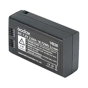 Godox VB26 Rechargeable Lithium-Ion Replacement Battery Pack for Godox V1S V1C V1N V1F V1O V1P Round Head Camera Flash Speedlite DC 7.2V 2600mAh