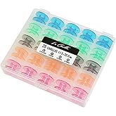 La Canilla &reg; - Box of 25 Coloured Bobbins for Sewing Machines Alpha, Singer, Brother...