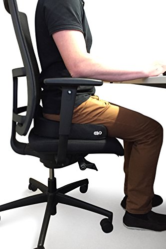 Ergonomisches Sitzkissen – Das Original von evo-cative – Orthopädisch, schmerzlindernd und vorbeugend gegen Rückenproblemen – Unterstützt eine gesunde und aufrechte Haltung – Memory-Schaum – inkl. Übungsposter - 5