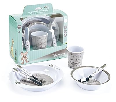 THERMOBABY Coffret Mélamine/Couverts Inox Savane