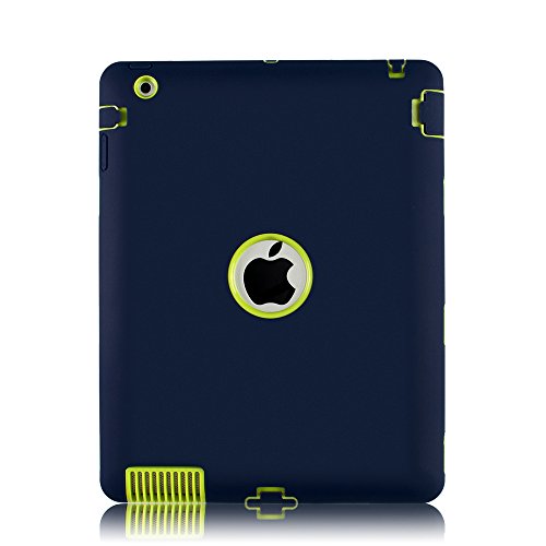 iPad 2 Hülle,iPad 3 Hülle,iPad 4 Hülle, BENTOBEN Heavy Duty Case Hoch Schlagfest Drei Schicht Rüstung Ganzkörper -Schutzhülle für das iPad 2/3/4 Retina Marine-Blau / Grün - 2