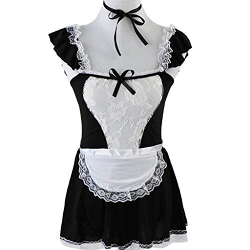 WWricotta Maid Women Sexy Lingerie Sexy Underwear Lovely Female Lace Bow Erotic Sleepwear