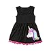 Produktbild Zooarts für 2–7 Jahre Kinder Mädchen Einhorn Print ärmellos Kleid + Legging Hose Strampler Outfit Kleidung Set, Baumwollmischung, Schwarz, 120 (6-7 Years)
