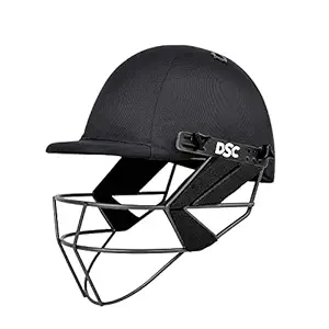 DSC FORT44 Cricket Helmet for Men & Boys (Adjustable Steel Grill | Back Support Strap |Color: Black | Light Weight | Size :Large