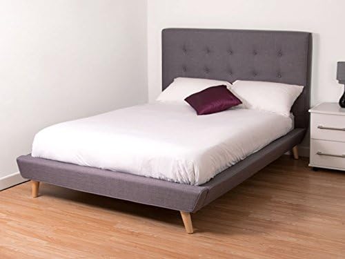 Snuggle Porto Grey Fabric Bed Frame 5FT Kingsize Sprung Slatted