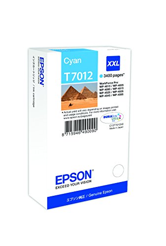 Epson BT7012 C13T70124010 Cartouche encre pour Epson WP-40XX Taille XXL Cyan