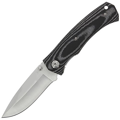 G8DS® Taschenmesser Einhandmesser satiniert „Black-White Satin“ schwarz-weißem Micarta Griff - 3