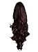 22" PONYTAIL Clip in Hair Extensions Hair Piece WAVY Dark Brown #4 REVERSIBLE Claw Clip 250g