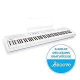 Alesis Recital White - Piano Numérique pour Débutant avec 88 Touches Semi-Lestées de Taille Authentique, Adaptateur Secteur, Enceintes Intégrées et 5 Voix Prémium (Exclusivement sur Amazon)