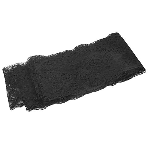 5Yards Elastische Blume Spitze DIY Chinlon Formteile Tuch Nähen Handwerk (Schwarz) - 8